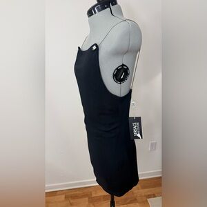 Versace Jeans Couture Black Slip Mini Dress NWT Made in Italy